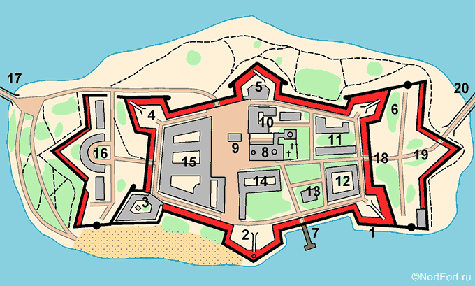 План Петропавловской крепости