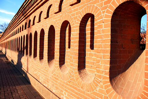 Rear fence of Arsenal with embrasures - Peter and Paul Fortress