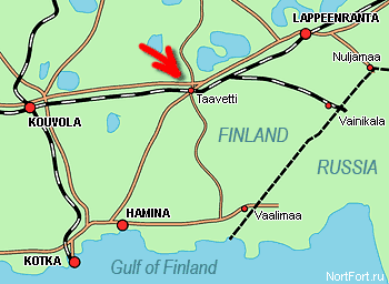 Карта южной Финляндии