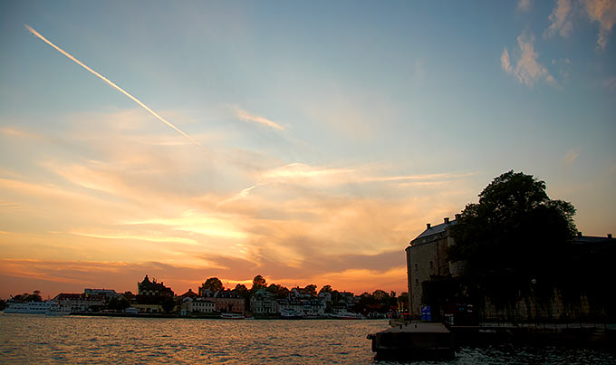 Sundown upon Vaxholm