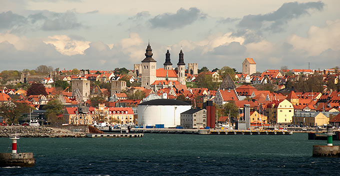 Visby city view from the sea