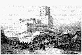 Рисунок развалин Выборгского замка 1839 года
