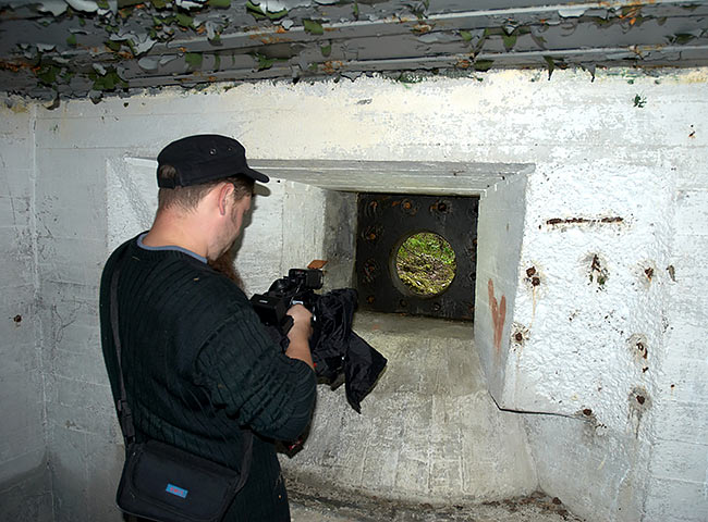 Filming inside the bunker